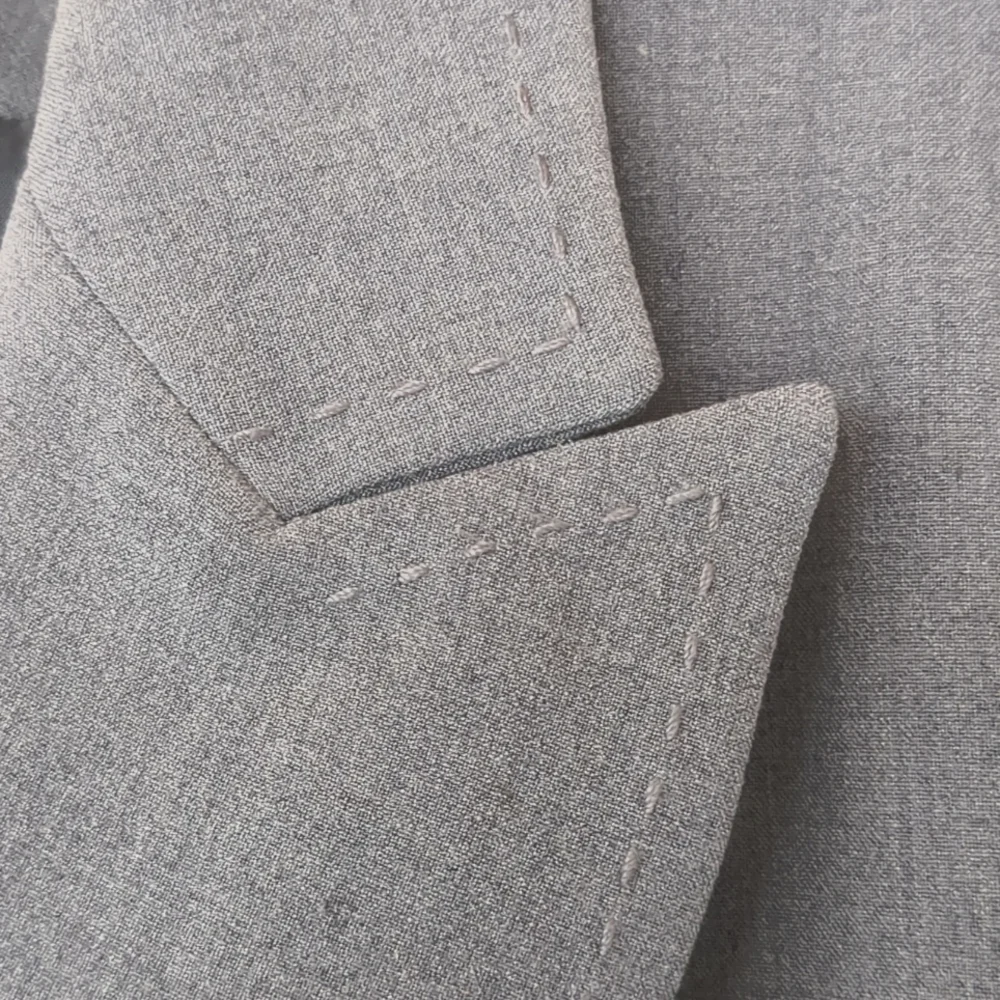 Apostrophe VTG 90s Blazer Dress Coat Sz 4 Dark Academia Classic Gray Grandpa EUC - Picture 11 of 11